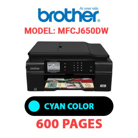 BROTHER MFCJ650DW PRINTER - CYAN INK
