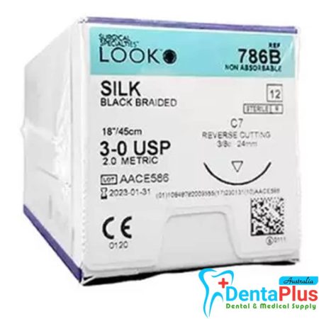Sutures Look Silk (12pcs/pkt) - 786B-3-0-C7-3/8c-24mm