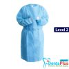 Disposable Isolation Gown Blue Level 2 - tie-up-with-knitted-cuffs-level-2-regular-non-steril-blue-10pkt-ctn-100pcs-gown