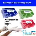 Mediflex SensiMax Latex Powder Free Gloves 200Box