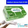 Mediflex SensiMax Powder-Free Latex Examination Gloves – 200 Gloves/Box, 10 Boxes/CTN (2,000 Gloves) - Medium - single-box