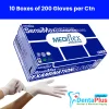 Mediflex SensiMax Powder-Free Latex Examination Gloves – 200 Gloves/Box, 10 Boxes/CTN (2,000 Gloves) - Large - carton